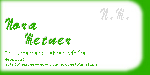 nora metner business card